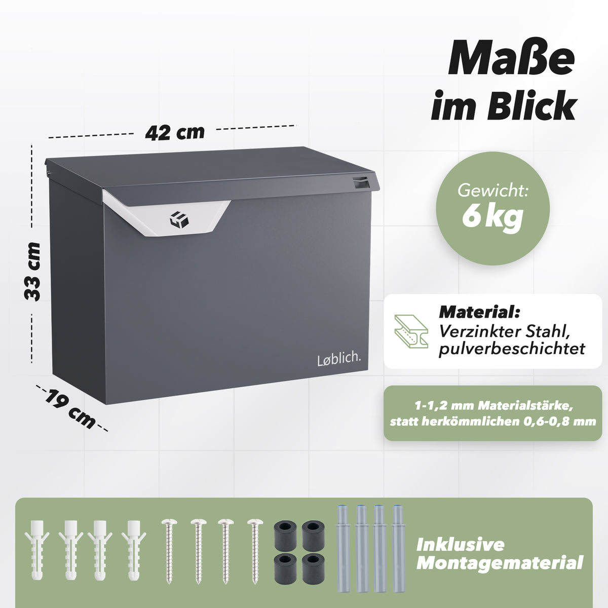 LØBLICH NOVA QF - XL Briefkasten