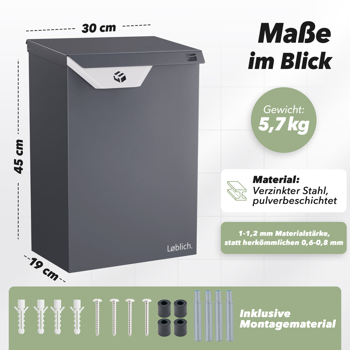 LØBLICH NOVA HF - XL Briefkasten